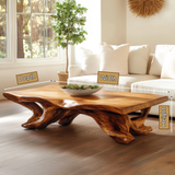 Norarell Live Edge Sculpted Coffee Table by Timberustic — product dimensions