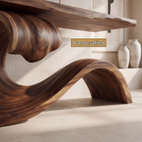 Norarien Sculpted Wave Handcrafted Console Table by Timberustic — handcrafted details