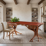 Noravella Sculpted Branch Base Handcrafted Desk with Drawers Mahogany - Timberustic Desk With Drawers