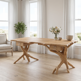Noravella Sculpted Branch Base Handcrafted Desk with Drawers Natural Oak - Timberustic Desk With Drawers