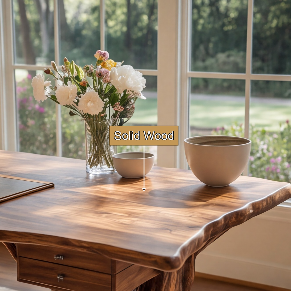 Noravella Sculpted Branch Base Handcrafted Desk with Drawers - Timberustic Desk With Drawers
