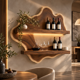 Norevale Contoured Panel Handcrafted Floating Wine Shelf by Timberustic — overall product view