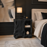 Norevella Asymmetrical Live Edge Handcrafted Bedside Table by Timberustic — Black finish
