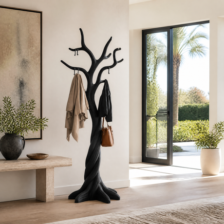 Norilora Twisting Sculpted Tree Coat Rack Black - Timberustic Tree Coat Rack