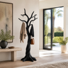 Norilora Twisting Sculpted Tree Coat Rack by Timberustic — Black finish