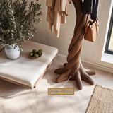 Norilora Twisting Sculpted Tree Coat Rack by Timberustic — solid wood detail