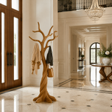Norilora Twisting Sculpted Tree Coat Rack by Timberustic — Teak finish