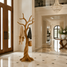 Norilora Twisting Sculpted Tree Coat Rack by Timberustic — Teak finish
