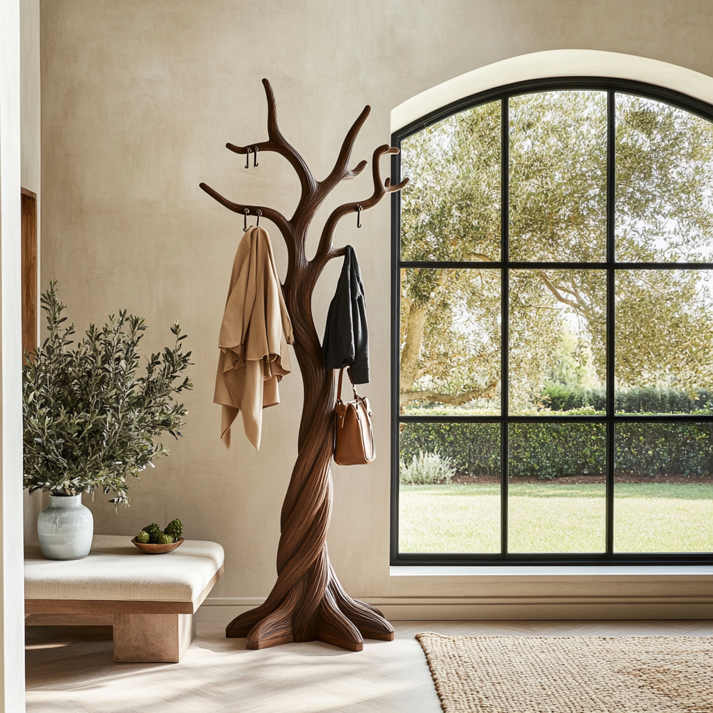 Norilora Twisting Sculpted Tree Coat Rack by Timberustic — overall product view