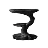 Norivane Branching Sculpted Handcrafted Record Player Stand With Storage by Timberustic — Black finish