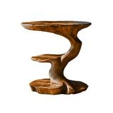 Norivane Branching Sculpted Handcrafted Record Player Stand With Storage by Timberustic — Brown finish