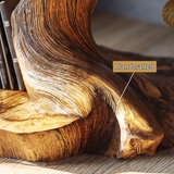 Norivane Branching Sculpted Handcrafted Record Player Stand With Storage by Timberustic — handcrafted details