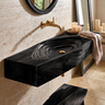 Norivyn Live Edge Sculpted Basin Handcrafted Floating Bathroom Vanity with Integrated Sink Black - Timberustic Floating Bathroom Vanity with Integrated Sink