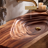 Norivyn Live Edge Sculpted Basin Handcrafted Floating Bathroom Vanity with Integrated Sink - Timberustic Floating Bathroom Vanity with Integrated Sink