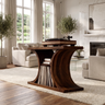 Norodell Curved Frame Handcrafted Record Player Stand With Storage Dark Walnut - Timberustic Record Player Stand With Storage