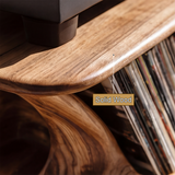 Nororell Flowing Sculpted Handcrafted Record Player Stand With Storage - Timberustic Record Player Stand With Storage