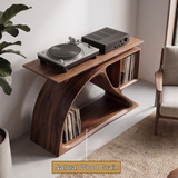 Nororien Sweeping Arch Handcrafted Record Player Stand With Storage - Timberustic Record Player Stand With Storage