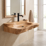 Norovella Sculpted Basin Handcrafted Floating Bathroom Vanity with Integrated Sink by Timberustic — Natural Oak finish