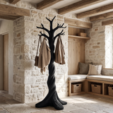 Norowyn Twisting Sculpted Tree Coat Rack by Timberustic — Black finish