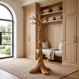 Norowyn Twisting Sculpted Tree Coat Rack by Timberustic — Teak finish