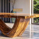 Nuvello Sculpted Loop Base Handcrafted Dining Table - Timberustic Dining Table