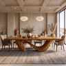 Nuvello Sculpted Loop Base Handcrafted Dining Table Teak - Timberustic Dining Table