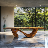 Nuvello Sculpted Loop Base Handcrafted Dining Table - Timberustic Dining Table