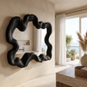 Ondavyr Undulating Sculpted Handcrafted Mirror Frame by Timberustic — Black finish