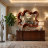 Ondavyr Undulating Sculpted Handcrafted Mirror Frame by Timberustic — Mahogany finish
