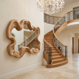 Ondavyr Undulating Sculpted Handcrafted Mirror Frame by Timberustic — Natural Oak finish