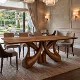 Orawyn Sculpted Branching Base Handcrafted Dining Table Brown - Timberustic Dining Table