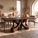 Orawyn Sculpted Branching Base Handcrafted Dining Table Dark Walnut - Timberustic Dining Table