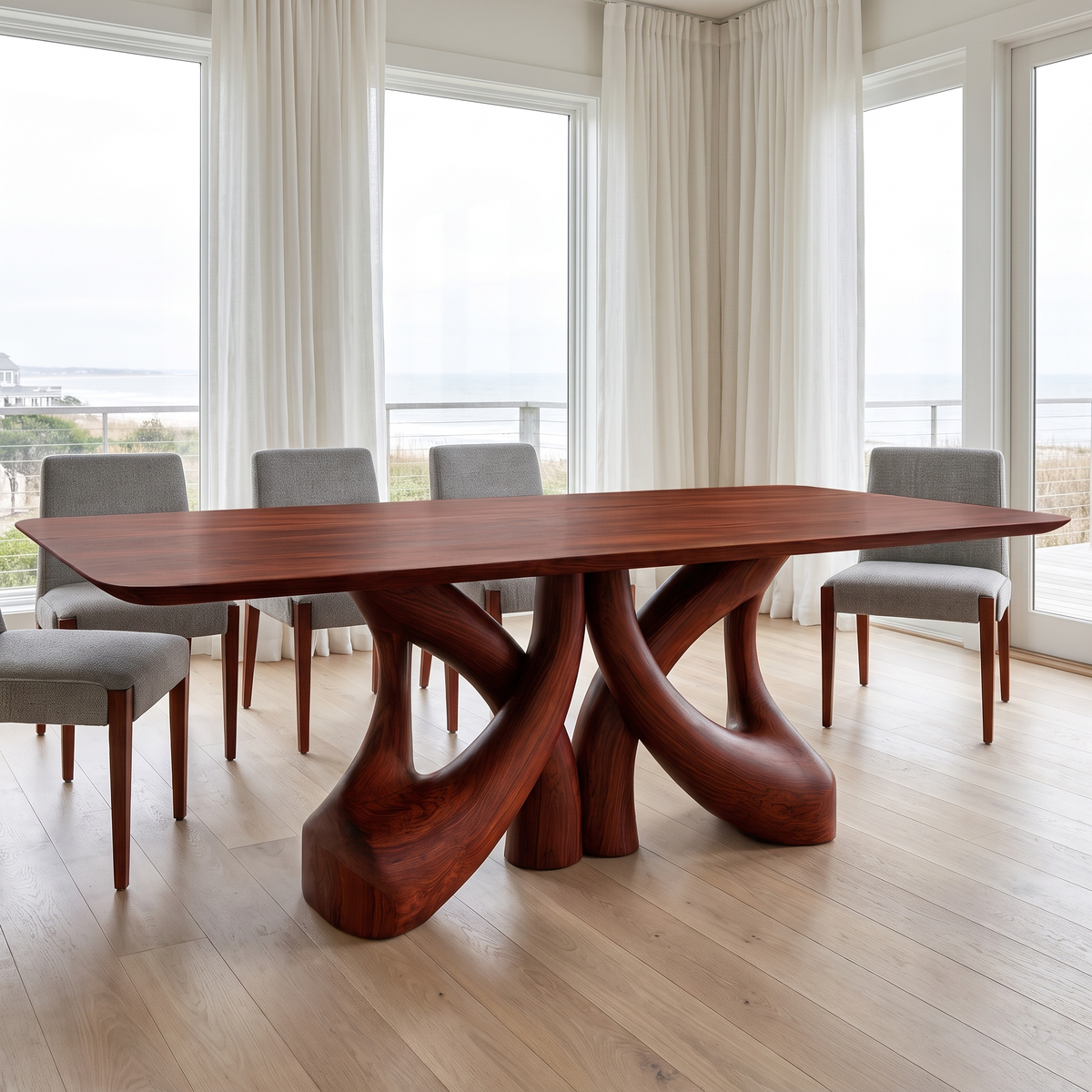 Orawyn Sculpted Branching Base Handcrafted Dining Table Mahogany - Timberustic Dining Table