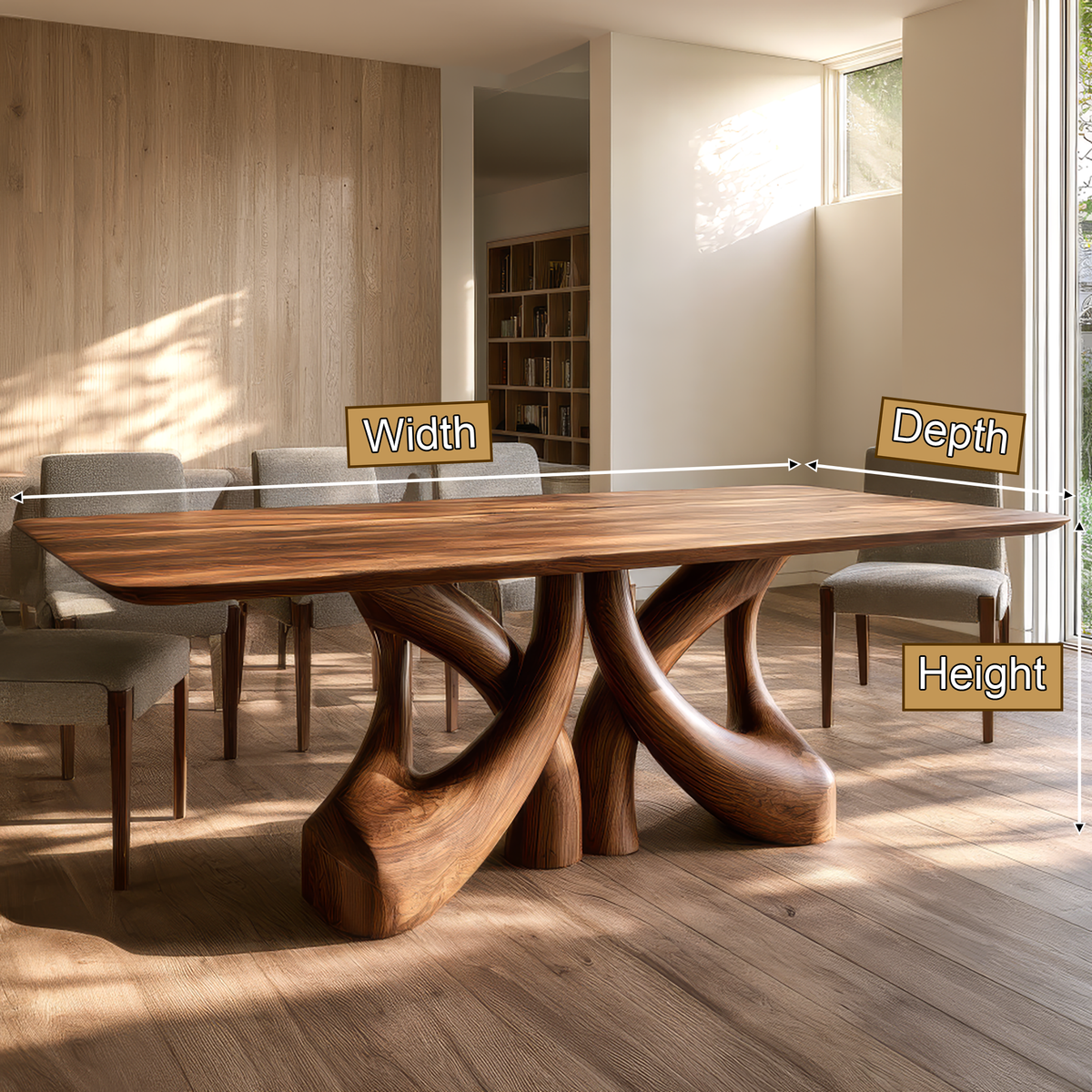 Orawyn Sculpted Branching Base Handcrafted Dining Table - Timberustic Dining Table
