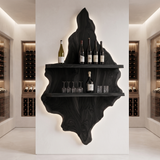 Orelune Live Edge Handcrafted Floating Wine Shelf by Timberustic — Black finish