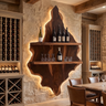 Orelune Live Edge Handcrafted Floating Wine Shelf by Timberustic — Brown finish