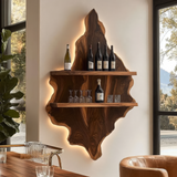 Orelune Live Edge Handcrafted Floating Wine Shelf by Timberustic — overall product view