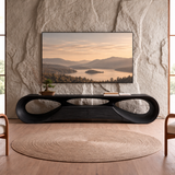 Orevale Sculpted Loop Handcrafted TV Console Black - Timberustic TV Console