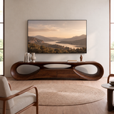 Orevale Sculpted Loop Handcrafted TV Console Dark Walnut - Timberustic TV Console