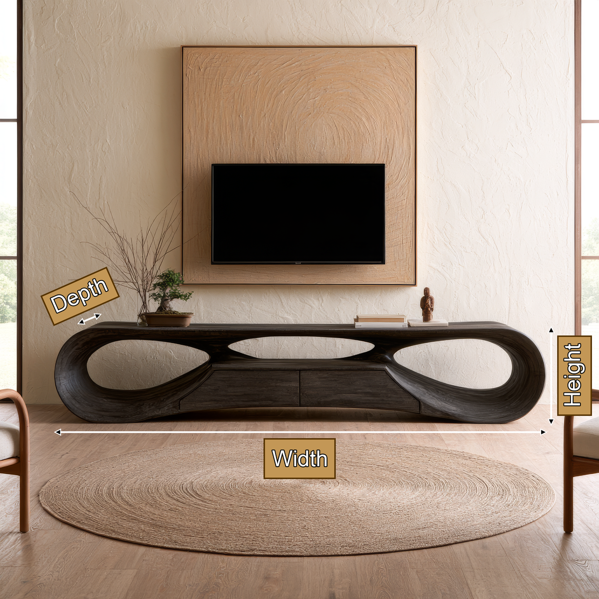 Orevale Sculpted Loop Handcrafted TV Console - Timberustic TV Console