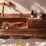 Orevyn Sculpted Live Edge Handcrafted Floating Bathroom Vanity with Integrated Sink - Timberustic Floating Bathroom Vanity with Integrated Sink