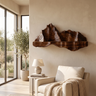 Oridell Sculpted Mountain Landscape Handcrafted Floating Shelf Dark Walnut - Timberustic Floating Shelf