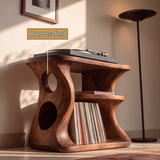Oridrin Cutout Sculpted Handcrafted Record Player Stand With Storage - Timberustic Record Player Stand With Storage
