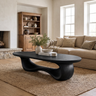 Oriwyn Sculpted Loop-Base Handcrafted Coffee Table by Timberustic — Black finish