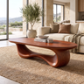 Oriwyn Sculpted Loop-Base Handcrafted Coffee Table by Timberustic — Mahogany finish