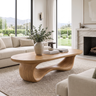 Oriwyn Sculpted Loop-Base Handcrafted Coffee Table by Timberustic — Natural Oak finish