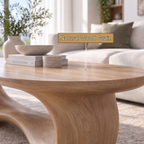 Oriwyn Sculpted Loop-Base Handcrafted Coffee Table by Timberustic — natural wood grain detail
