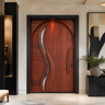 Orolune Flowing Arc Sculpted Handcrafted Door by Timberustic — Mahogany finish