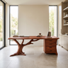 Ororien Sculpted Tree Branch Handcrafted Desk With Drawers by Timberustic — Mahogany finish
