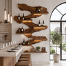 Orvendale Live Edge Handcrafted Floating Wine Shelf by Timberustic — Brown finish